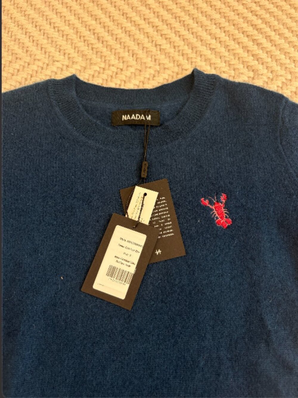 NAADAM Embroidered Lobster Short Sleeve Sweater - Picture 2 of 3